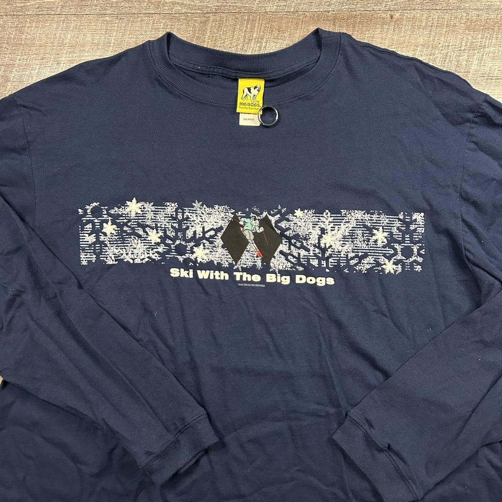 Vtg Big Dogs Ski With The Big Dogs Shirt XXL Faded Distressed Long Sleeve